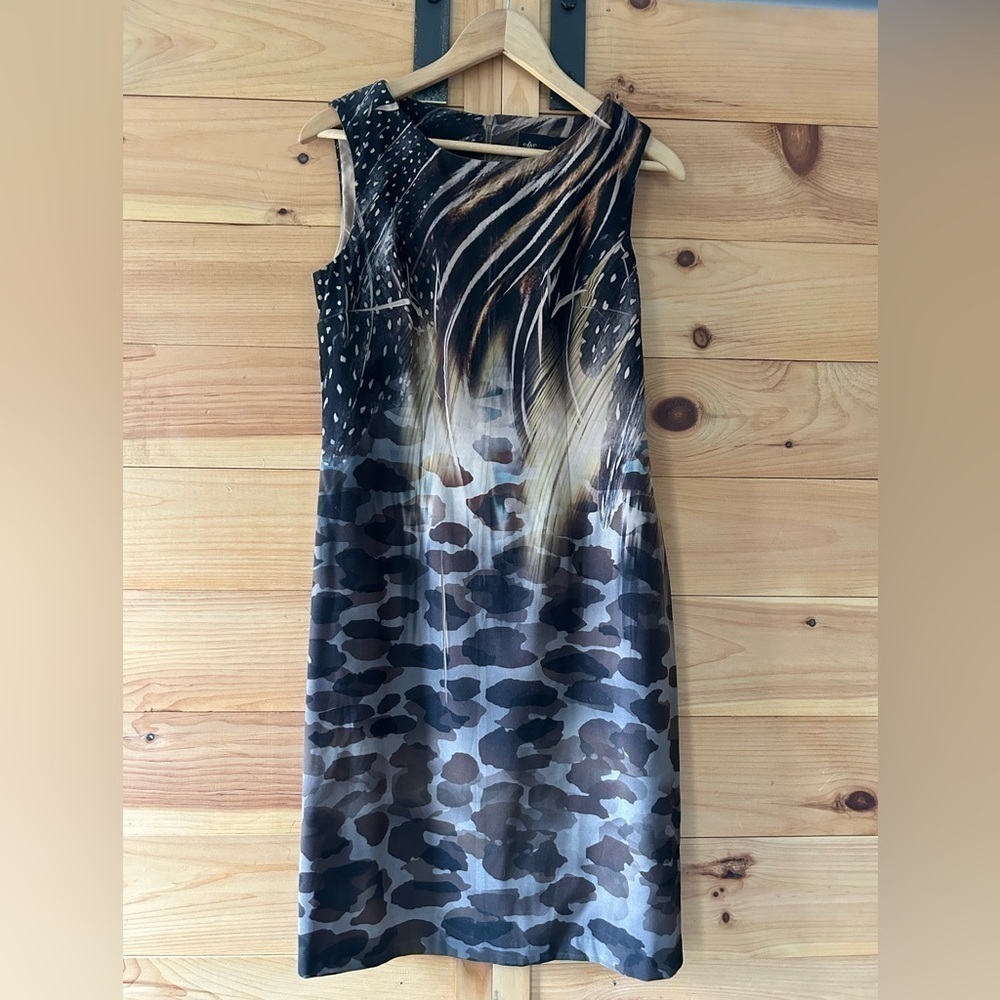 CONNECTED APPAREL JUNGLE ANIMAL PRINT SHEATH STYLE DRESS